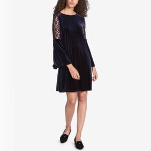 Tommy Hilfiger Women's Velvet Crochet-Lace Dress